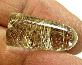 Rutilated Quartz CABOCHON Gold Needles 31.07 carats pkg1  rq49