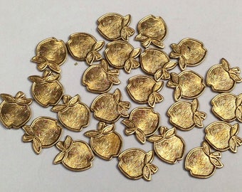 Vintage Brass APPLE Jewelry Stamping 11x9mm pkg25  M110