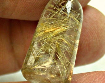 Rutilated Quartz CABOCHON Gold Needles 31.07 carats pkg1 rq50