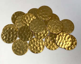 Brass Stamping CIRCULAR Vintage New Old Stock Textured 14.5x0.5mm pkg20 M155
