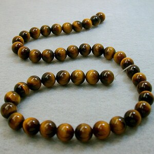 VINTAGE Tigereye AA Grade Beads 10mm 16 inch Strand rb300 image 2