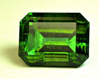 TOURMALINE Afghan Blue Green Vintage Faceted Gemstone Emerald Cut 16.95 cts fg387