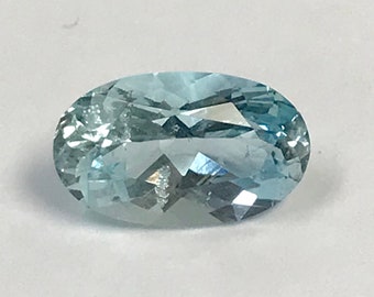 AQUAMARINE BLUE Faceted Gemstone Oval 2.86 cts fg280