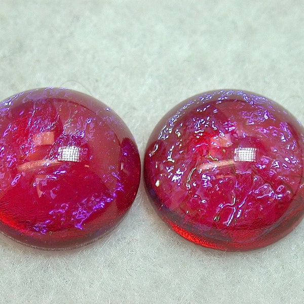 Vintage Preciosa Glass Cabochons Mexican Opal Dragon's Breath New Old Stock 18mm Round pkg2 gl890