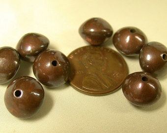 JAPANESE ABACUS Copper colored Vintage Lucite Beads 11mm pkg 6 res215