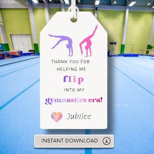 Gymnastics Coach Thank You Tag Appreciation Gift End of Season Gift For Coach Printable Thank You Gift Tag