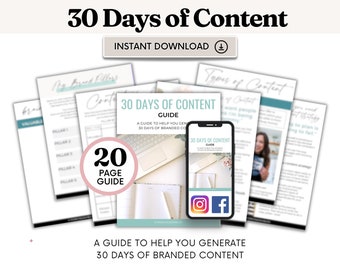 Content Idea Guide For Social Media Content Planner For Brand Content Creation Workbook