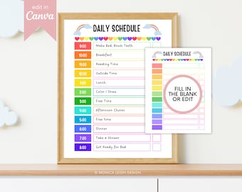 Summer Schedule For Kids Daily Routine Printable Summer Planner Editable Responsibility Chore Chart Checklist