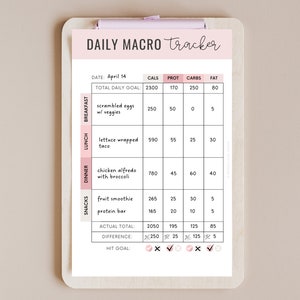 Daily Macro Tracker IIFYM Weight Loss Journal Nutrition Calculator ...