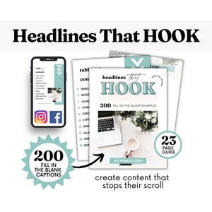 Caption Headlines That Hook Instagram Engagement Social Media Content Captions For Social Media Guide Done For You Captions