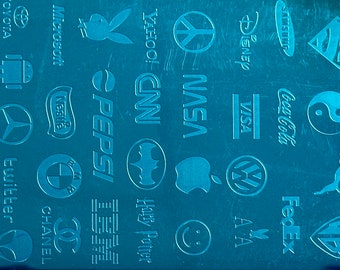 Logotipos De Marcas Plantilla Para Estampado De Uñas Placa Diseños De Polacos Para Manicura