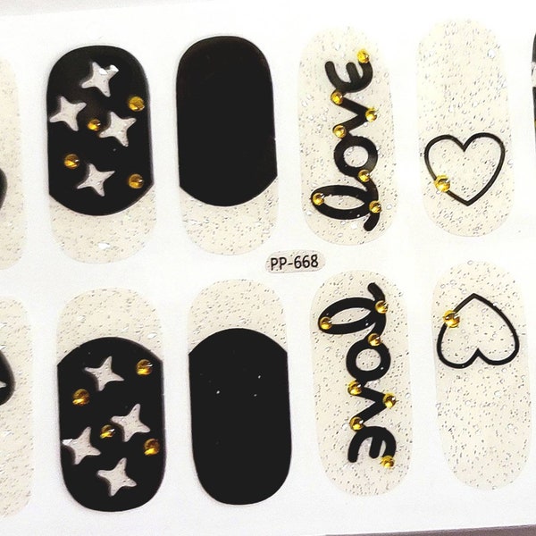 Autocollant auto-adhésif pour vernis à ongles Love Full Nail Wrap