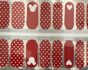 Premium Red Mouse Mood Nail Wrap Full Coverage Self Adhesive Art Sticker