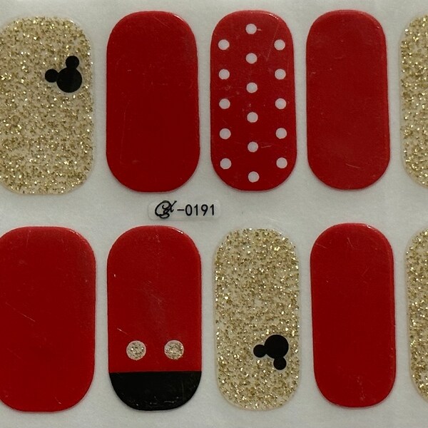 Mickey Nail Decals Etsy