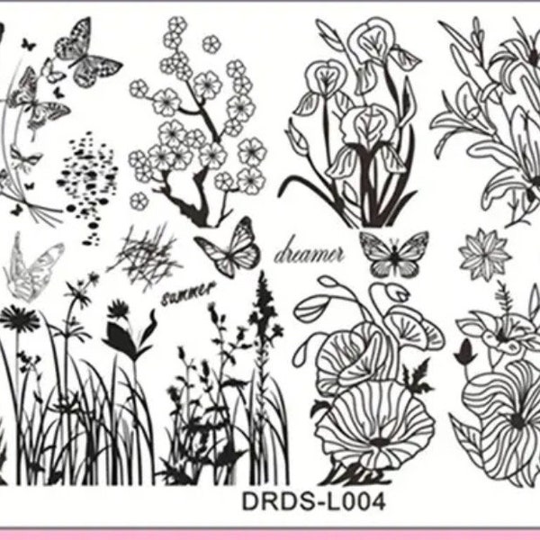 Butterfly Nail Stamping Template Plate Manicure Polish Designs