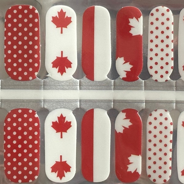 Premium Canada Maple Leaf  Nail Wrap Full Coverage Self Adhesive Art Sticker