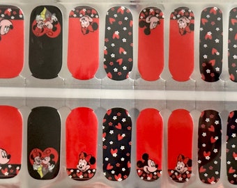 Premium Mickey Mouse Valentines Full Coverage Nail Wrap Self Adhesive Art Sticker