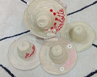 Custom straw hat, Personalized Bride Sun Hat, Sun Hat Vacation for Bachelorette, beach hat, Bachelorette Party Hats, Embroidered hat