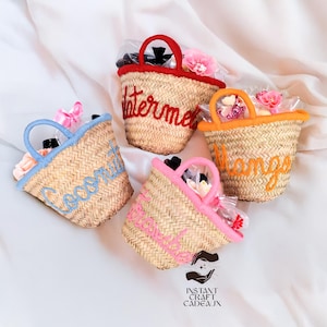 Personalisierte Tragetaschen für Deine Strand-Junggesellinnen- & Hochzeitsparty, Junggesellinnenparty, Geschenk zum Geburtstag, Florale Tragetasche, Monogrammkorb