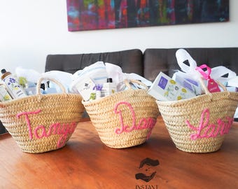 Personalized Flower Girl Basket For Wedding Party, Bachelorette Party And Engagement Gift, Flower girl basket, Bridesmaid Gift Tote