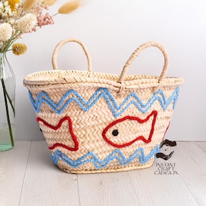 Geschenke für Mädchenausflüge, Handtaschen für Frauen mit Fisch-Design, handgemachte gewebte Strohtasche für Frauen, individuelle Strandtasche, Geburtstagsgeschenk für sie, Lehrergeschenk