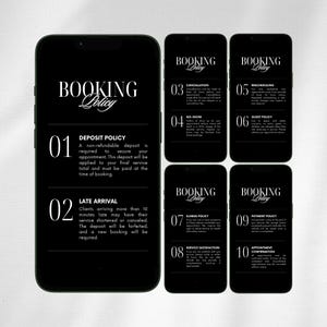 Salon Booking Policy Template | Editable Canva Design for Beauty Salon Business | Instagram Post & Story Layout for Client Rule and Schedule