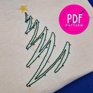 Christmas Tree PDF Embroidery Sewing Pattern. Beginner, digital download, embroidery design for Winter / Holidays