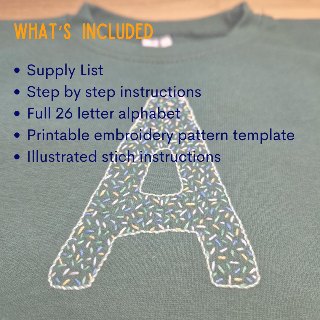 Sprinkle R Letter Sprinkle Letter Embroidery PDF Pattern, Beginner DIY Guide - Etsy