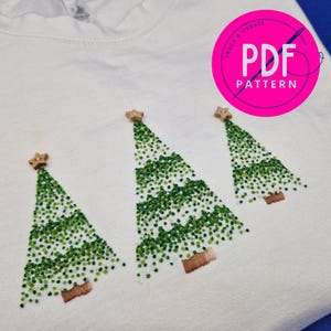 Christmas Tree PDF Embroidery Sewing Pattern. Beginner, digital download, embroidery design for Winter / Holidays