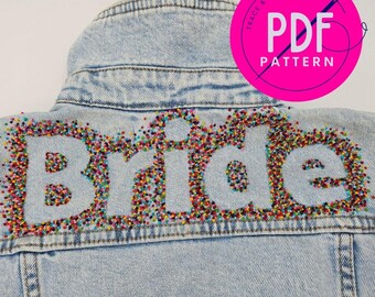 Bride Jacket Embroidery Pattern, DIY Wedding Gift (PDF Download)