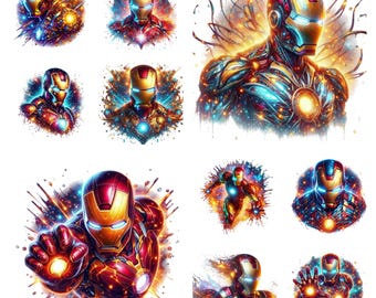 Iron Man 20 PNG: Sublimation Design, Clipart, Digital Download