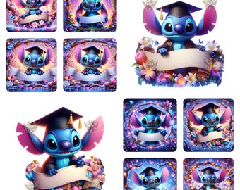 Stitch Graduation PNG Design: Senior Class Clipart (Digital Download)