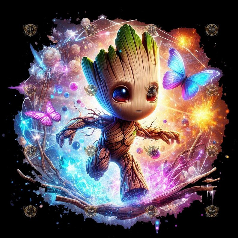 Baby Groot PNG: High-resolution Digital Art for T-shirts (instant ...