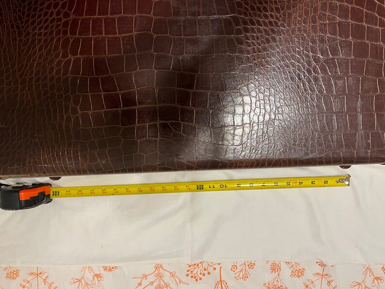 Valise Vintage Samsonite Shwayder Bros - Marron Faux Crocodile - Dimensions 21x18x9 Pouces - Occasion