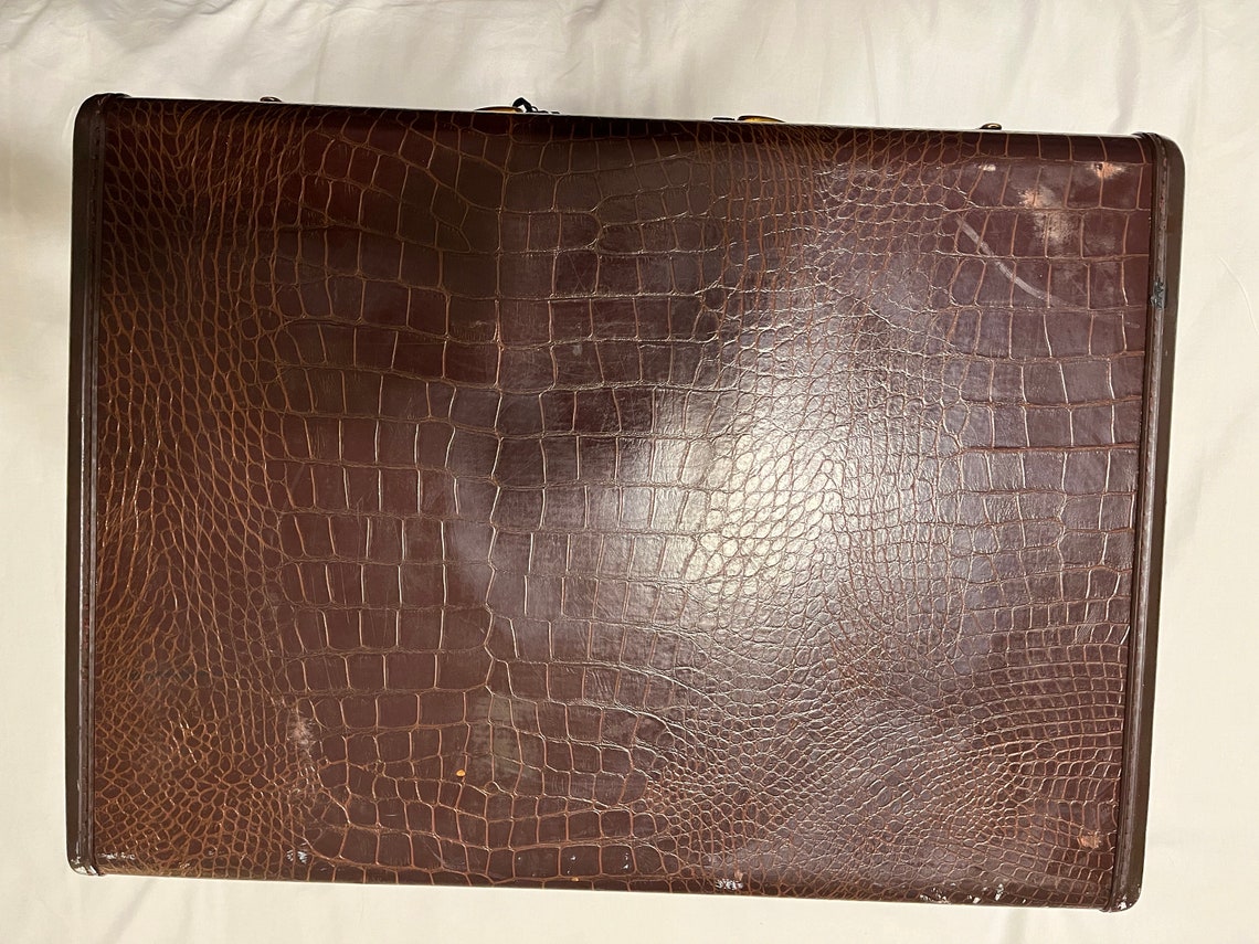 Valise Rigide Vintage Samsonite - Marron Cuir, Style Shwayder Bros. - Occasion