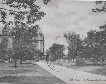 Vintage Cobb Hall University of Chicago RPPC Postcard 1911 Early Divided Back
