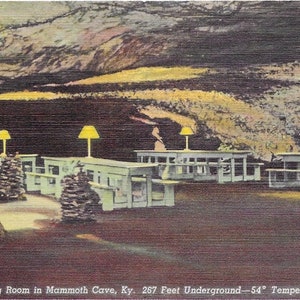 Vintage Kentucky Linen Postcard Snowball Dining Room Mammoth Cave Kentucky 1940 Excellent Condition