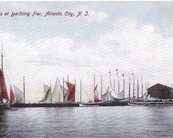 Vintage Atlantic City NJ Postcard Undivided Back 1907 Yacht Pier
