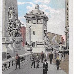 Vintage Illinois White Border Postcard North Approach Michigan Avenue Bridge Chicago 1923 Excellent Condition