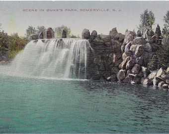 Vintage Duke's Park Waterfall Somerville NJ Early Divided Back 1918
