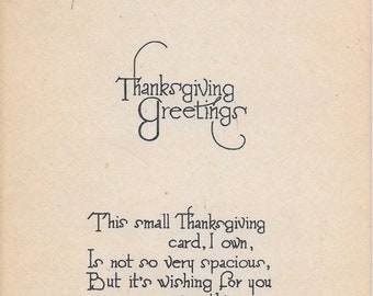 Vintage 1926 Thanksgiving Postcard: Autumn Leaves Art Deco