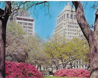 Vintage Bienville Square Postcard: Mobile Alabama, Waterman & Merchants Bank 1960