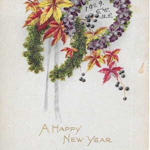A New Year Vintage Early Divided Back Embossed Antique Collectible Postcard 1910 Excellent Condition