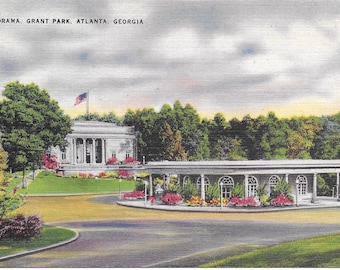 Vintage Cyclorama Grant Park Atlanta GA Postcard Linen 1935