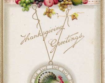 Embossed Turkey Thanksgiving Postcard: Vintage 1910 Greetings