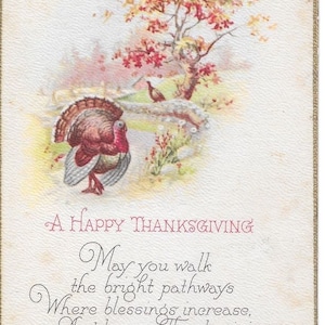 A Happy Thanksgiving Vintage Turkey Farm Early Divided Back Postcard 1915 Excellent Condition