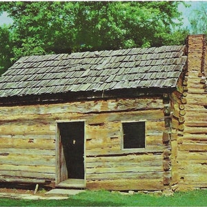 Vintage Kentucky Postcard Abraham Lincoln Boyhood Home Knob Creek RPPC Color 1945 Excellent Condition