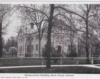 Vintage Rock Island Arsenal Headquarters Illinois RPPC Postcard 1901 Undivided Back