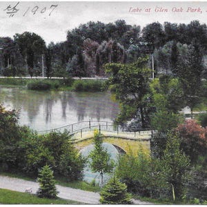 Vintage Illinois Early Divided Back Scenic Lake at Glen Oak Park Peoria Illinois 1907 Very Good Condition