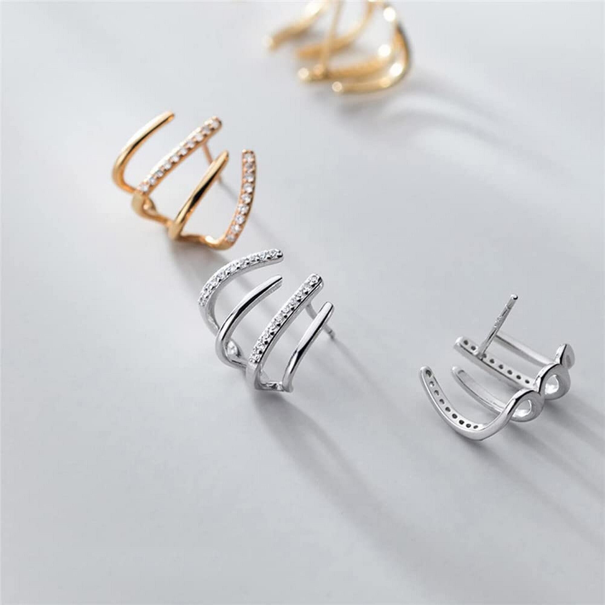 10 Pairs 925 Sterling Silver Claw Prong Stud Earring Posts – 3mm To 7mm Sizes, No Stone